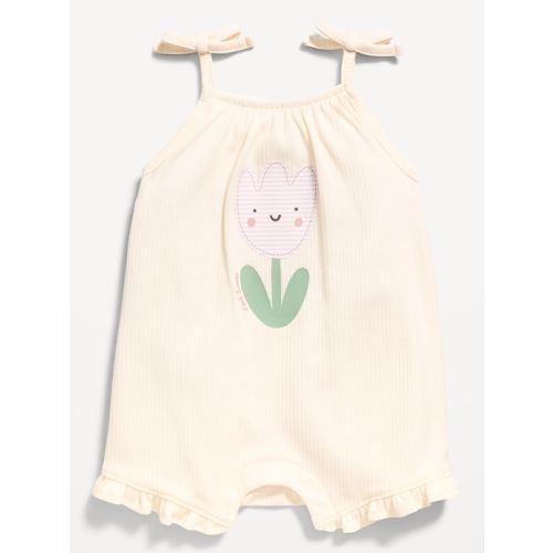 Tie-Strap Graphic One-Piece Romper for Baby
