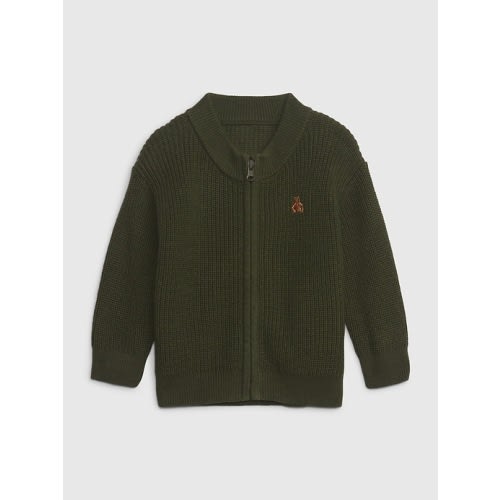 Baby Zip Sweater Cardigan in mistletoe green, size: 6-12 M