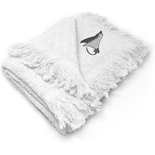 Nursery Bedding Baby Blankets for Boys & Girls Stingray Cotton Soft Receiving Swaddle White Design Only