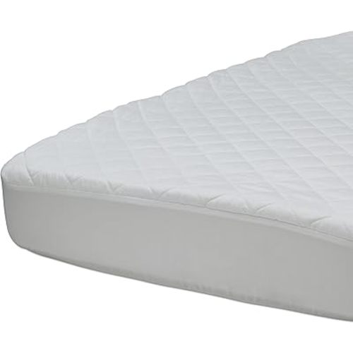 Beautyrest Black Luxury Fitted Baby Crib Mattress Pad Cover | Waterproof | 52” x 28” | Machine Washable, Bright White