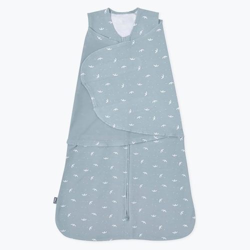 HALO 100% Cotton Sleepsack Swaddle, 3-Way Adjustable Wearable Blanket, TOG 1.5, Birds, Newborn, 0-3 Months