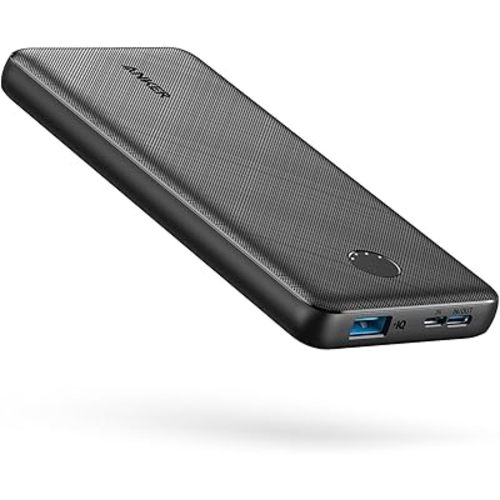 Anker Power Bank(PowerCore 10K),Compact Travel-Ready 10,000mAh Battery Pack with PowerIQ Charging Technology,5V/3A High-Speed Charging for iPhone,iPad,and More (USB-C Input and Output(Black),1pack)