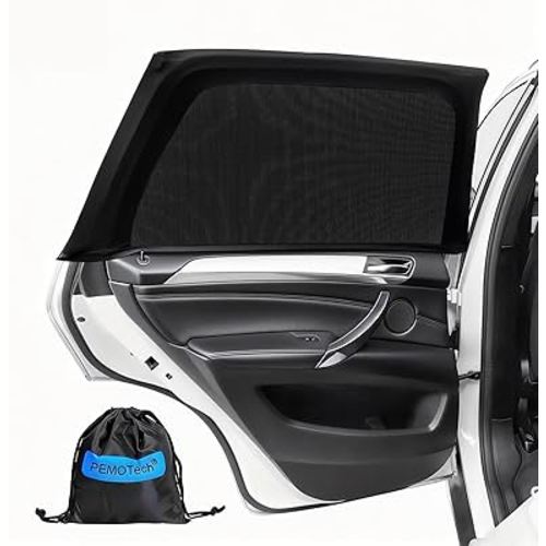 Car Window Shades(2 Pack)-Side Window Sun Shades, UV Protection Breathable Spandex Baby Window Covers, Universal Fit Most of Cars, Protect Privacy for Family (27.2"x39.8") Black