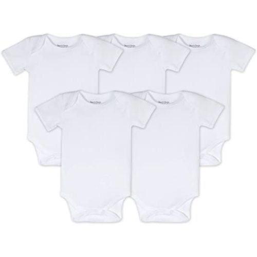 Burt's Bees Baby® 0-3 Months 5-Pack Organic Cotton Short Sleeve Bodysuit in CloudBurt's Bees Baby®