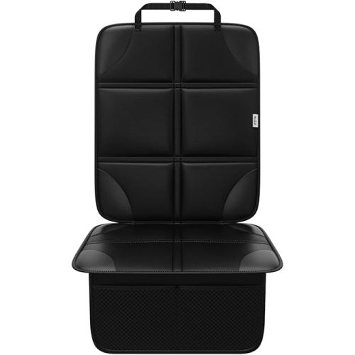 Meolsaek Car Seat Protector, Seat Protector for Child Car Seats with Non-Slip Thickest Padding, Seat Cover for Baby and Pet,Sedan SUV Truck (1 Seat Protector Black)