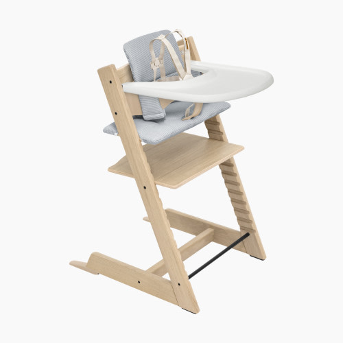 Stokke Tripp Trapp High Chair Complete² - Oak Natural/Nordic Blue Cushion/White Tray