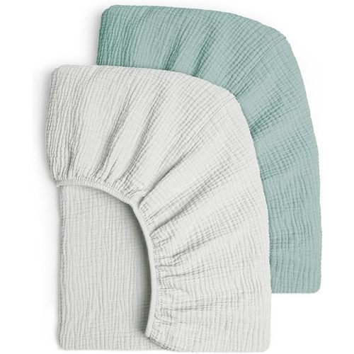 Lulu Moon Muslin Crib Sheets - Fitted Crib Mattress Sheets for Boys and Girl - 28"x 52", 2 Pack