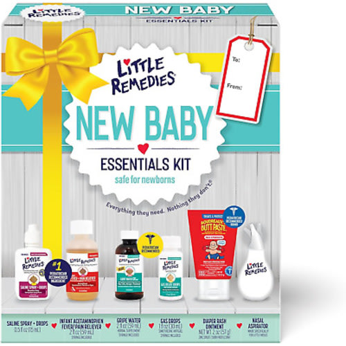 Little Remedies, New Baby Essentials Kit, 6 Newborn Essentials, Saline Nasal Spr