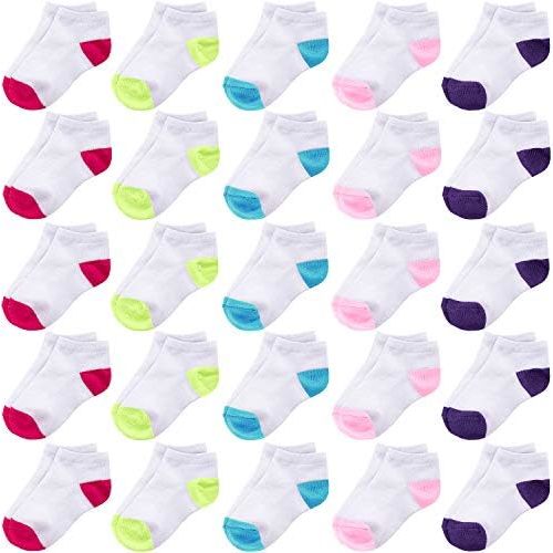 Duufin 25 Pairs Toddler Ankle Socks - Low Cut Kids Half Cushion Socks for Boys and Girls