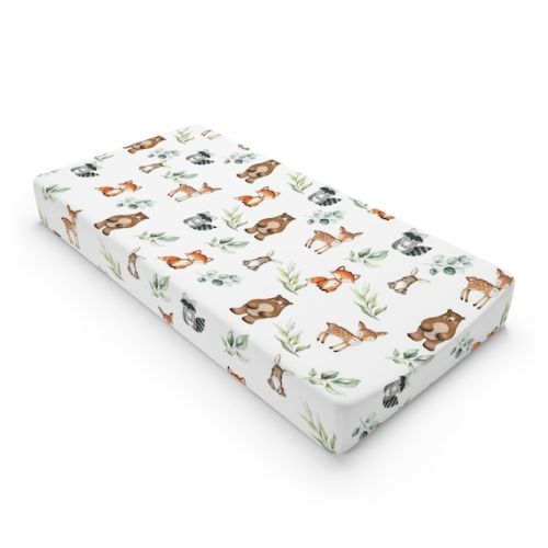 Woodland Animals Changing Pad Cover Eucalyptus Green Leaves Greenery Forest Bear Dear Fox Owl Raccoon Baby Boy Shower Gift C193 - Etsy