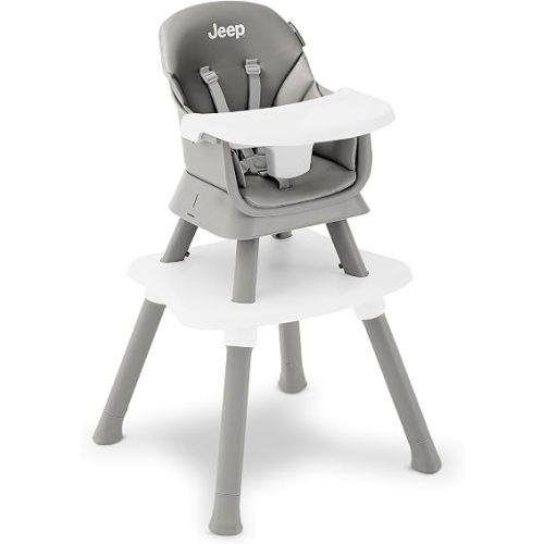 Jeep Milestone 6-in-1 Convertible High Chair by Delta Children, Light Grey