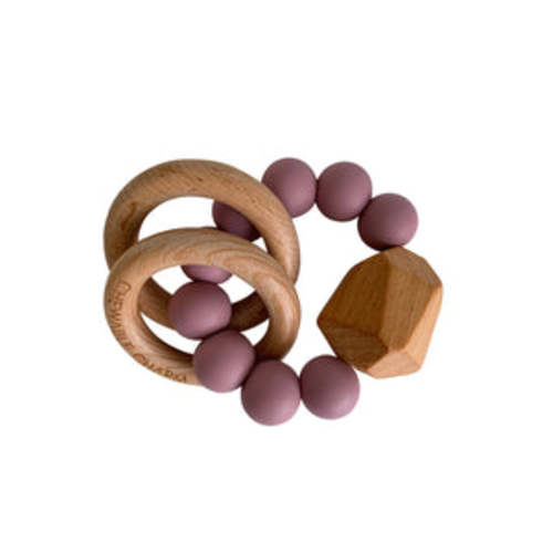Hayes Silicone + Wood Teether Ring | littlelightcollective
