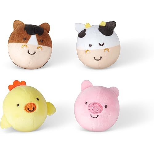 Melissa & Doug Rollables Farm Friends Infant and Toddler Toy (4 Pieces), 4 soft, round animal toys