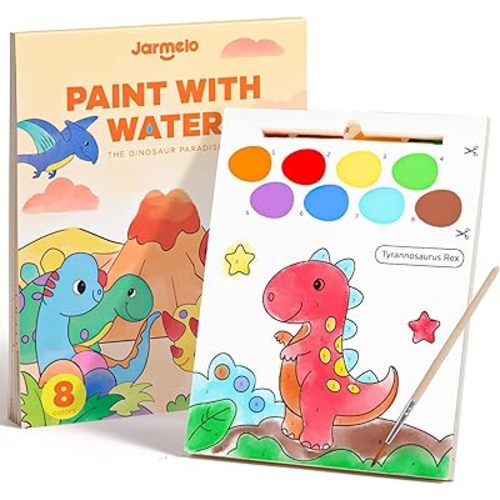 Jar Melo Paint with Water Books for Toddlers, Mess Free Watercolor Painting Activity for Kids Ages 1-3, 2-4, 4-6, Art Craft Coloring Gift with Brush, Airplane Travel Activities for Toddlers, Animals