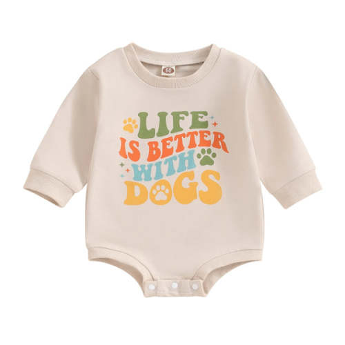 LIFE IS BETTER WITH DOGS Long-Sleeve Onesie - Hazel & Bo