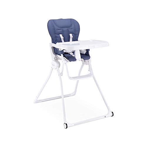 Joovy Nook NB High Chair Featuring Four-Position Adjustable Swing Open Tray, 3-Position Reclining Seat, and Front Wheels for Added Mobility - Folds Down Flat for Easy Storage, Slate