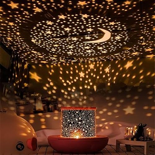 Star Projector Night Light for Kids, Stars for Ceiling Projector, Sky Light Toys for Boys Girls, Birthday Xmas Christmas Gifts for Baby Toddler Teens Adult Children Kids Bedroom Decor (Pink)