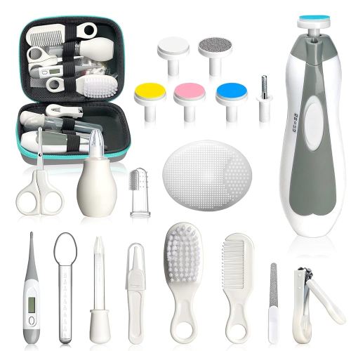 Baby Healthcare and Grooming Kit, Portable Baby Safety Care Set, Baby Essentials kit for Newborn (Grey White 20 in 1)