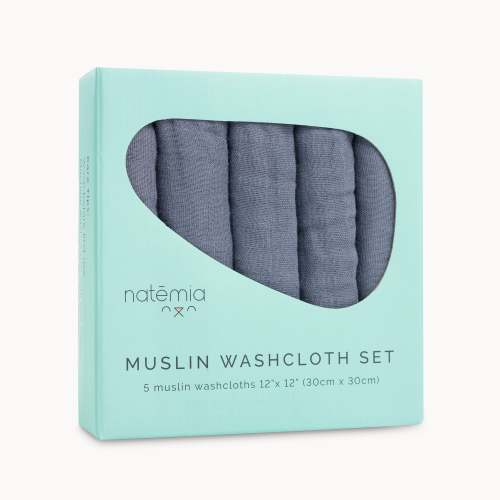 Ultra Soft Muslin Bamboo Washcloths- 5 Pack