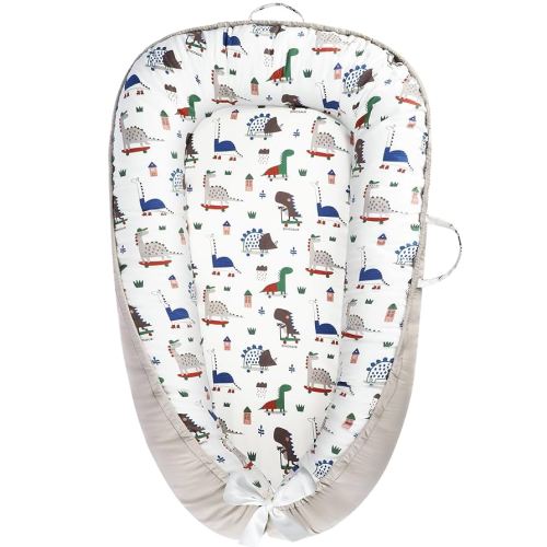 Baby Lounger - Baby Lounger for Newborn 0-24 Months, Breathable and Soft Cotton Cover Baby Nest, Portable Cozy Tummy Time Lounger for Home and Travel, Ideal Baby Essentials & Shower Gifts