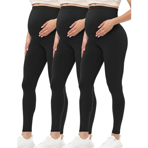 Buttergene Women's Maternity Leggings over the Belly Maternity Yoga Pants Workout Pregnancy Leggings