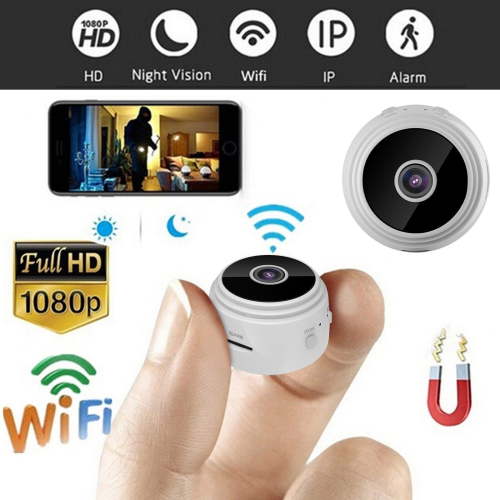 TOPRenddon 1080P HD Mini Camera with Night Vision & Motion Detection - Wireless WiFi Security Cam for Indoor/Outdoor, Baby Monitor & Pet Tracking (Includes Adjustable Snake Mount)