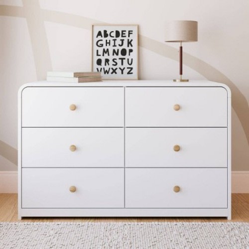 Storkcraft Santos 6-Drawer Double Dresser - White