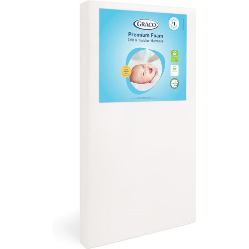 Graco Premium Crib & Toddler Mattress – GREENGUARD Gold Certified, Machine-Washable OEKO-TEX STANDARD 100 Certified Cover with Waterproof Surface, Fits Any Standard Full Size Baby Crib & Toddler Bed