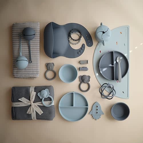 mushie Silicone Pacifier Holder Case (Powder Blue)