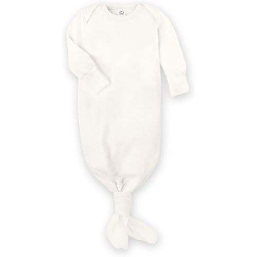 Colored Organics Baby Organic Cotton Knotted Gown - Infant Gown with Mitten Cuffs - Newborn - Natural