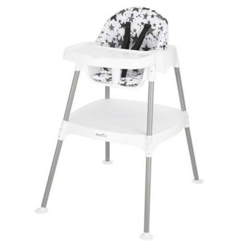 Evenflo Baby High Chair Combo, 4-in-1 Eat & Grow Convertible Toddler Chair (Pop Star White)