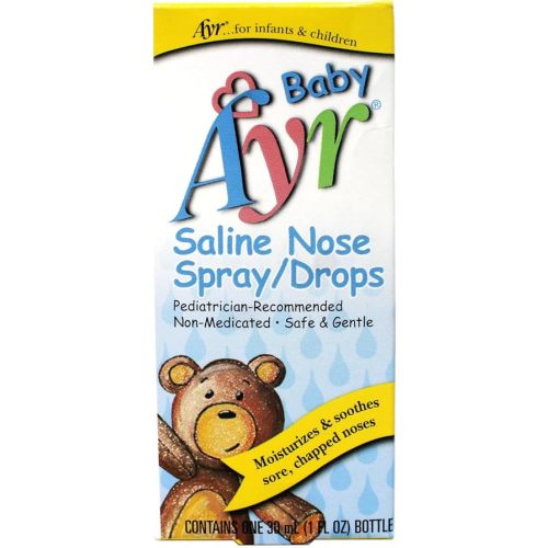 Baby Ayr Saline Nose Spray & Drops 30 mL – Gentle Infant Nasal Moisturizer, Helps Loosen Mucus & Relieve Congestion