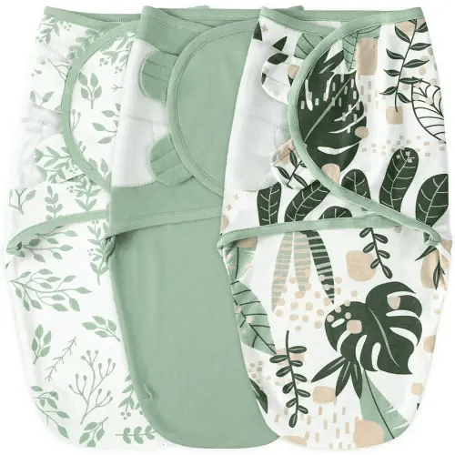 Yoofoss Baby Swaddles for Newborns 100% Cotton, Adjustable Swaddle Sleep Sack 0-3 Months Newborn Swaddle Sack 3 Pack, Breathable Soft(Small)