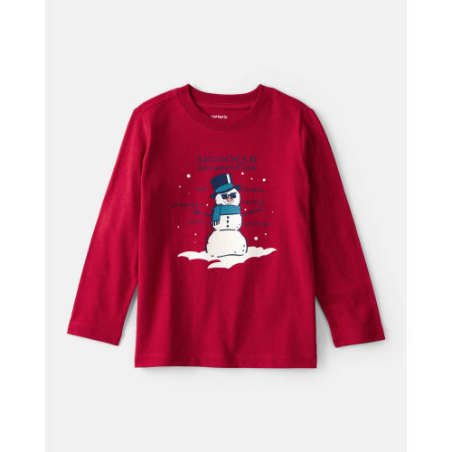 Toddler Boy Snowman Long-Sleeve Graphic Tee - Red - Carter's | Carter's