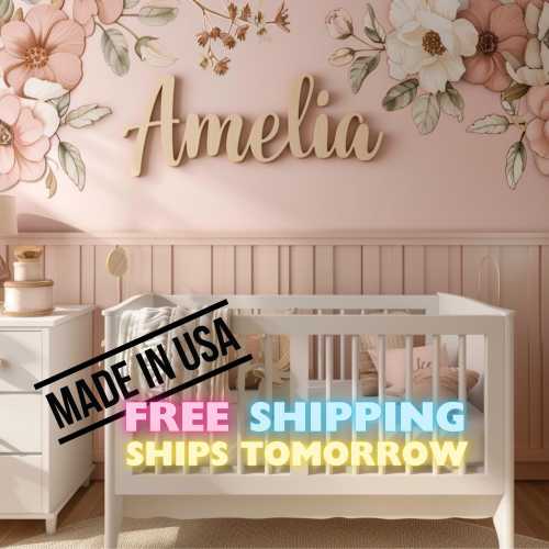 Wooden Name Sign for Nursery | Custom Wall Letters | Personalized Home Decor | Kids Room Art | Boy Girl Baby Shower Gift | Family Decor
