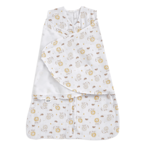 Lion Print Cotton Muslin Newborn Swaddle | HALO