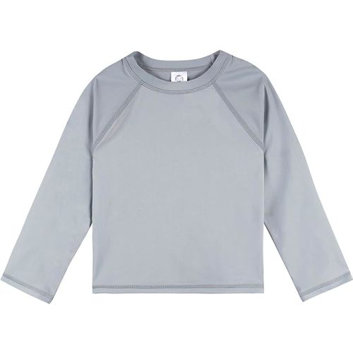 Gerber Unisex Baby Toddler Upf 50+ Long Sleeve Rashguard Swim Shirt - 6-9 Months - Grey