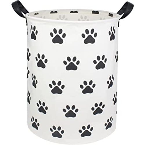 HIYAGON Laundry Baskets,Collapsible Hamper, Canvas Fabric Laundry Hamper,for Toy Organizer Bins,Gift Baskets, Bedroom, Clothes, Nursery,Kids,Boys (Paws)