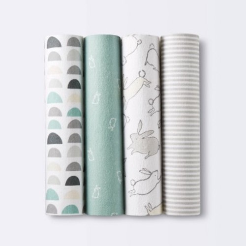 Flannel Baby Blankets, Bunnies, 4pk, Cloud Island™