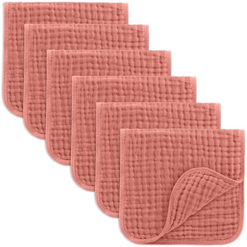 Comfy Cubs Muslin Burp Cloths 20" x 10", Pack of 6 - Large, 6-Layer, Ultra Absorbent 100% Cotton for Baby Drool and Messes - Soft, Safe & Gentle Baby Burp Cloths Set for Boys & Girls - Multi Boy