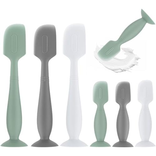 Lot de 6 spatules à crème pour couches de bébé, applicateur de crème en silicone, spatule pour pâte à fessier, pinceau à crème pour couches pour nouveau-né, grande taille ex3, petite taille, 3