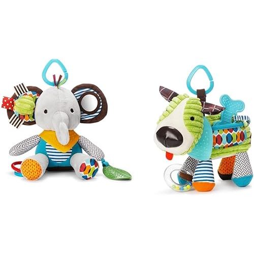 Skip Hop Bandana Buddies Baby Activity and Teething Toy with Multi-Sensory Rattle and Textures, Elephant & Bandana Buddies Baby Activity and Teething Toy with Multi-Sensory Rattle and Textures, Puppy