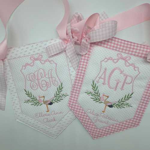 Custom baby banner hospital banner baby birth announcement wreath sash stork baby shower gift boy door hanger