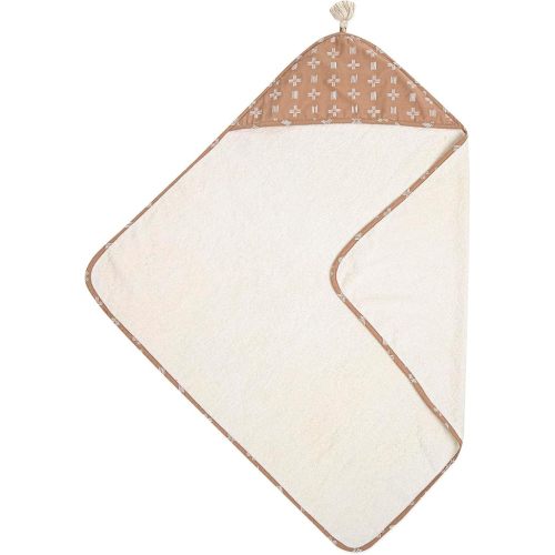Crane Baby Hooded Towel, 100% Cotton & Terry Cloth Hooded Baby Towels for Boys & Girls, Copper Dash, 30" w x 30" h, Hooded Baby Beach Towel, Baby Pool Towel, Baby Bath Towel, Hooded Towels for Baby