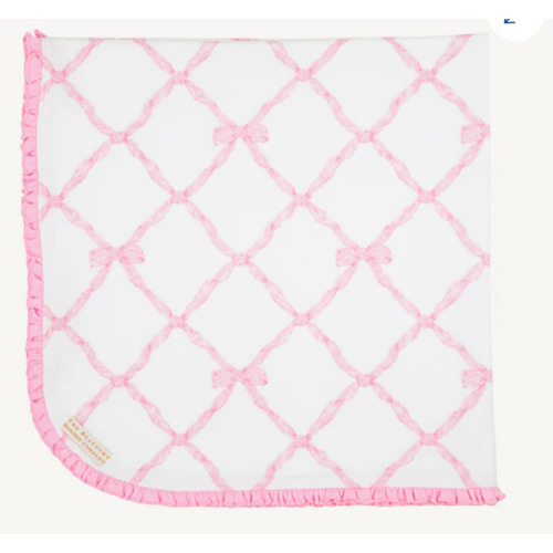Baby Buggy Blanket - Belle Meade Bow with Pier Party Pink