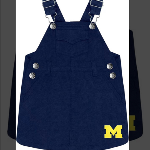 Michigan Wolverines Baby Girls Jumper Short Sleeve Dress - NAVY