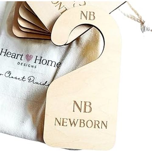 Modern Double-Sided Baby Closet Dividers, Nursery Closet Organizers – Set of 7 Durable Baby Closet Size Dividers - Size Newborn to 24 Months