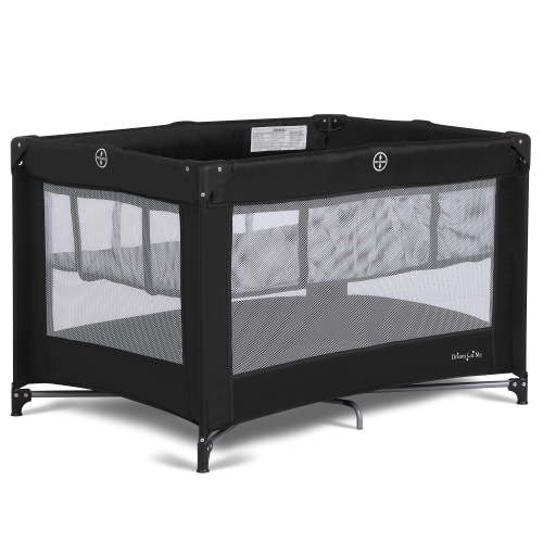 Dream on Me Zazzy Portable Play yard with Bassinet, Black, Unisex