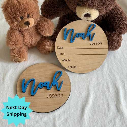 Baby Announcement Sign With Birth Stats, Custom Baby Arrival Sign, Baby Announcement Sign for Hospital, Baby Name Sign With Birth Stats,