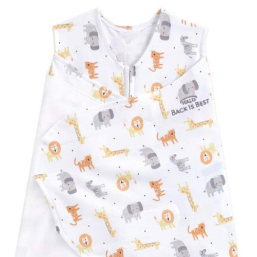 HALO 100% Cotton Sleepsack Swaddle, 3-Way Adjustable Wearable Blanket, TOG 1.5, Grey/Pin Dot, Small, 3-6 Months